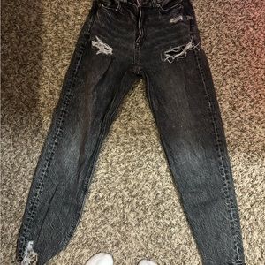 black american eagle mom jeans